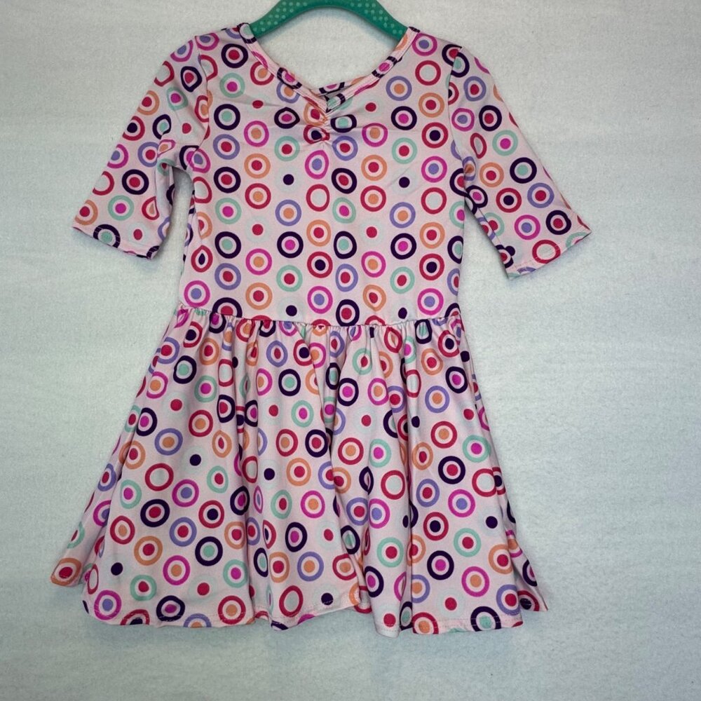 Dotdotsmile Dress Size 2T Pink with Multicolor Circles Print New With Tags